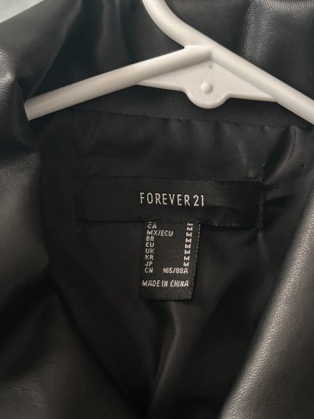 Forever 21 Black Faux Leather Motorcycle Jacket Women's Medium Bikercore Edgy - Picture 6 of 7